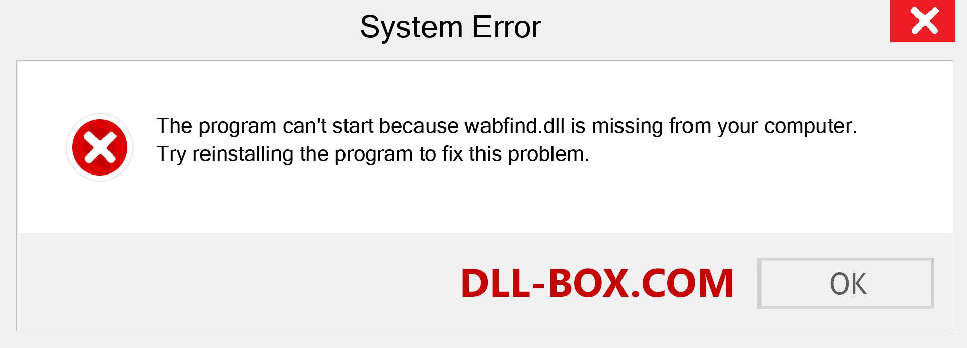  wabfind.dll file is missing?. Download for Windows 7, 8, 10 - Fix  wabfind dll Missing Error on Windows, photos, images